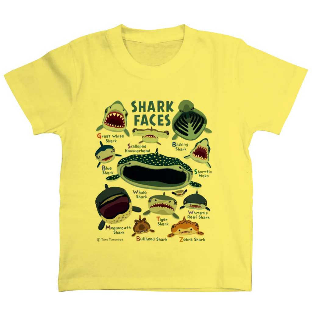 ぼくのすいぞくかん SUZURI店のサメカオlightcolorキッズ スタンダードTシャツ
