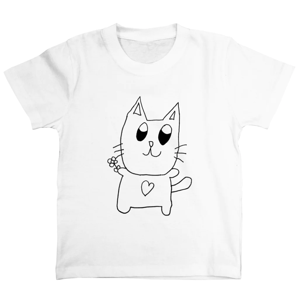 Ｋｏｎｄｏｍｉｎｉｕｍ |−Ｋ−|の【CK5】チーねこ　黒 スタンダードTシャツ