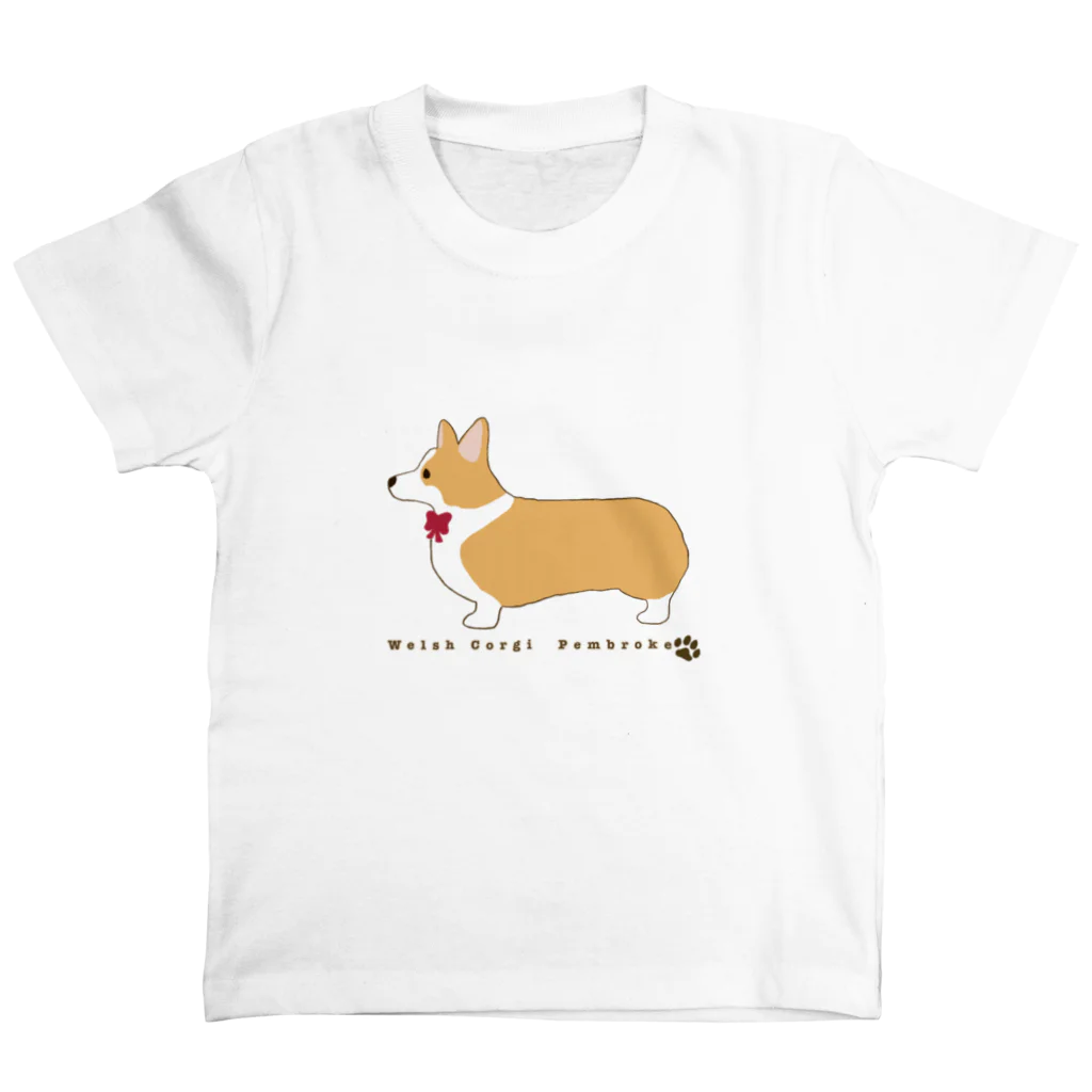  コーギー　REO.REO★のおすましコーギー スタンダードTシャツ