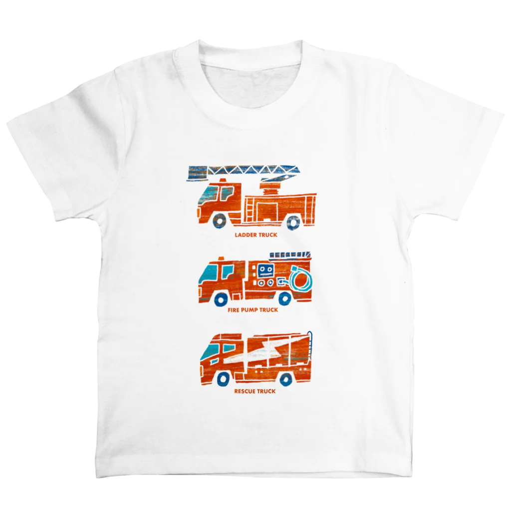 watasackの消防車（はしご車、ポンプ車、レスキュー車） スタンダードTシャツ