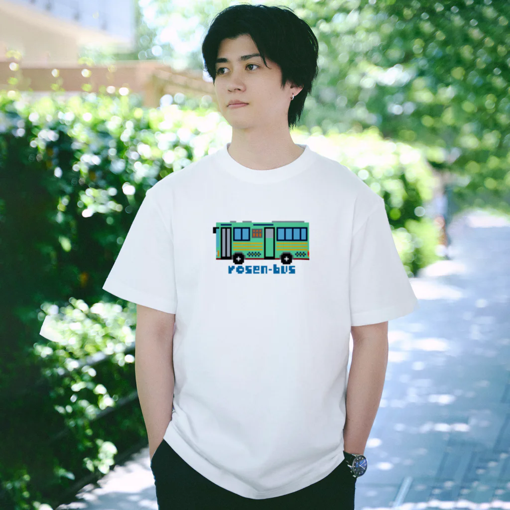 のりものドット絵Tシャツの路線バス（グリーン） Regular Fit T-Shirt