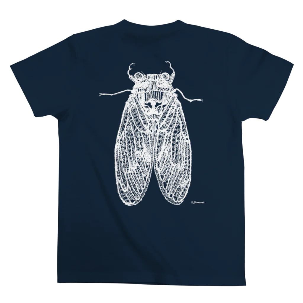 Biological Laceworksのセミ 両面（白） Cicada-both sides (White print)  　 Regular Fit T-Shirtの裏面