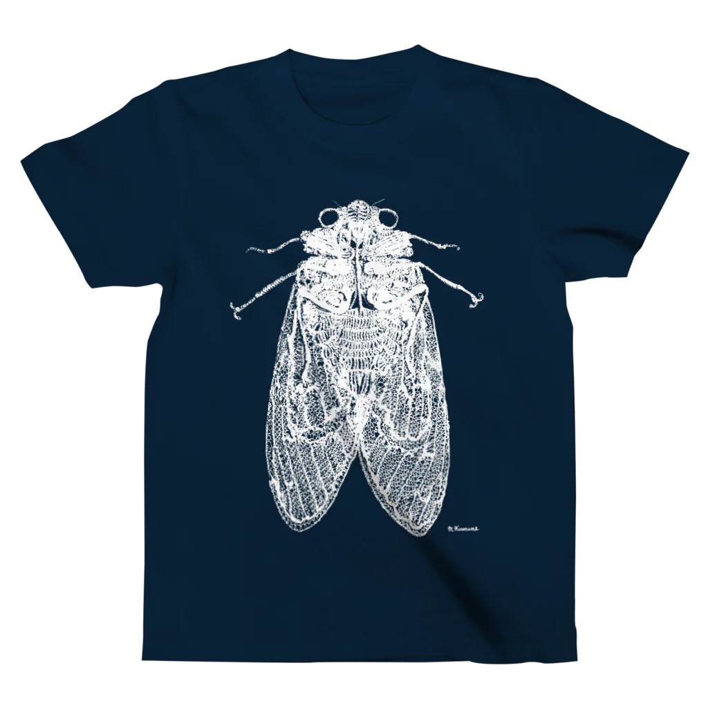 Biological Laceworksのセミ 両面（白） Cicada-both sides (White print)  　 スタンダードTシャツ