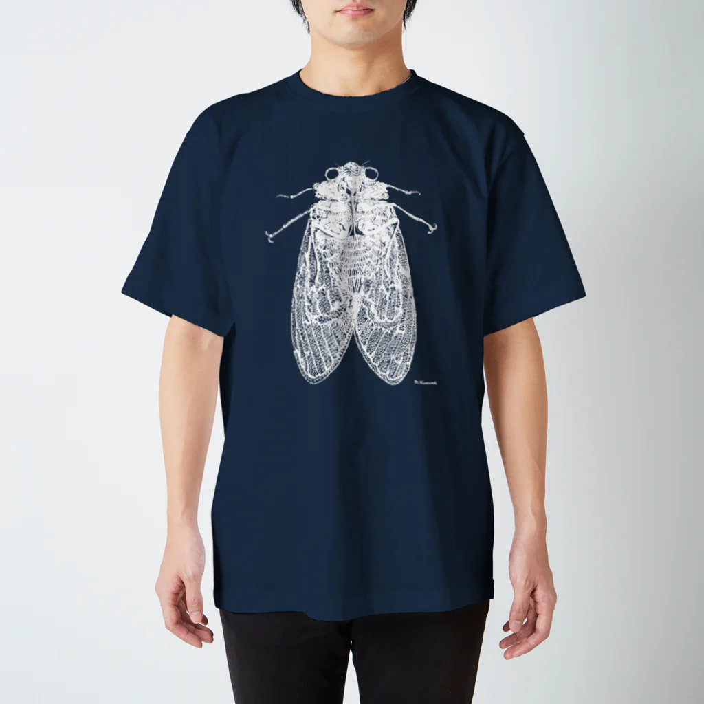 Biological Laceworksのセミ 両面（白） Cicada-both sides (White print)  　 スタンダードTシャツ