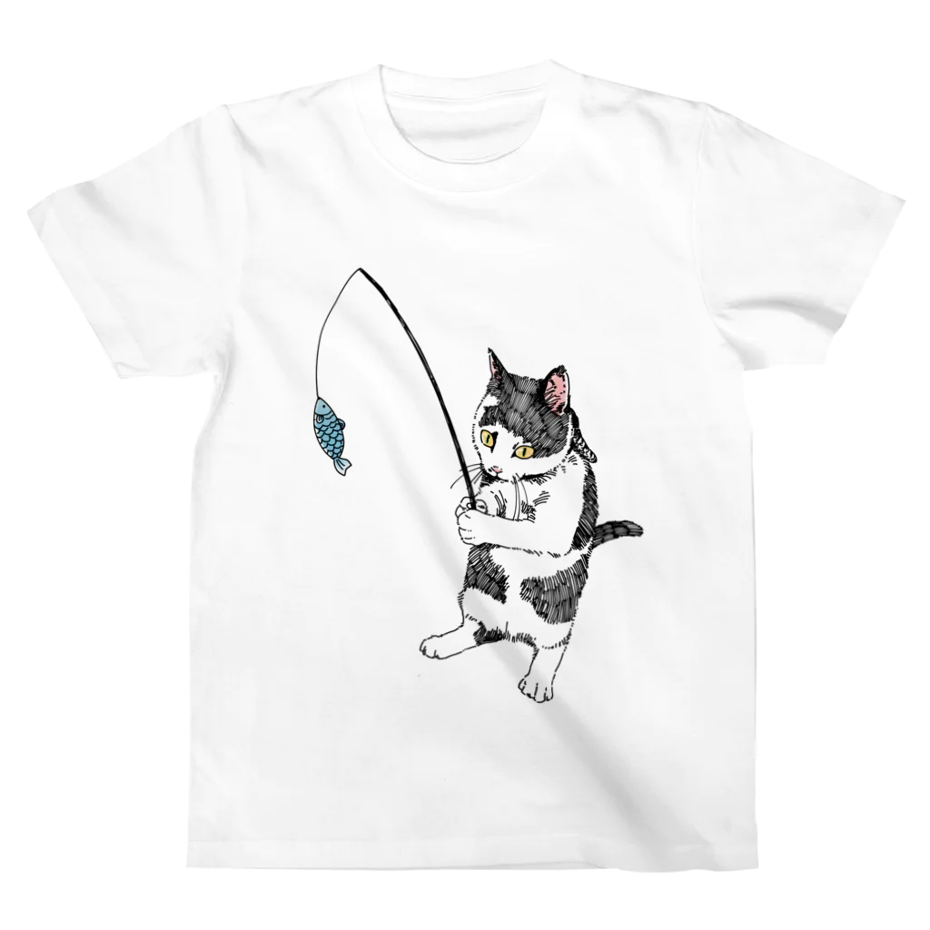 ちょっと街工房の釣りを楽しむねこ Regular Fit T-Shirt