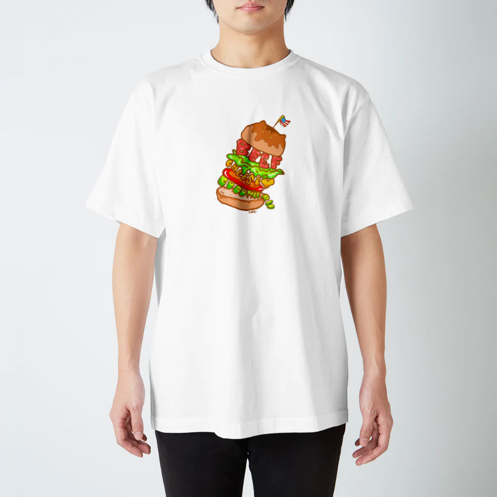 まめのき。のハンバーガー。 Regular Fit T-Shirt