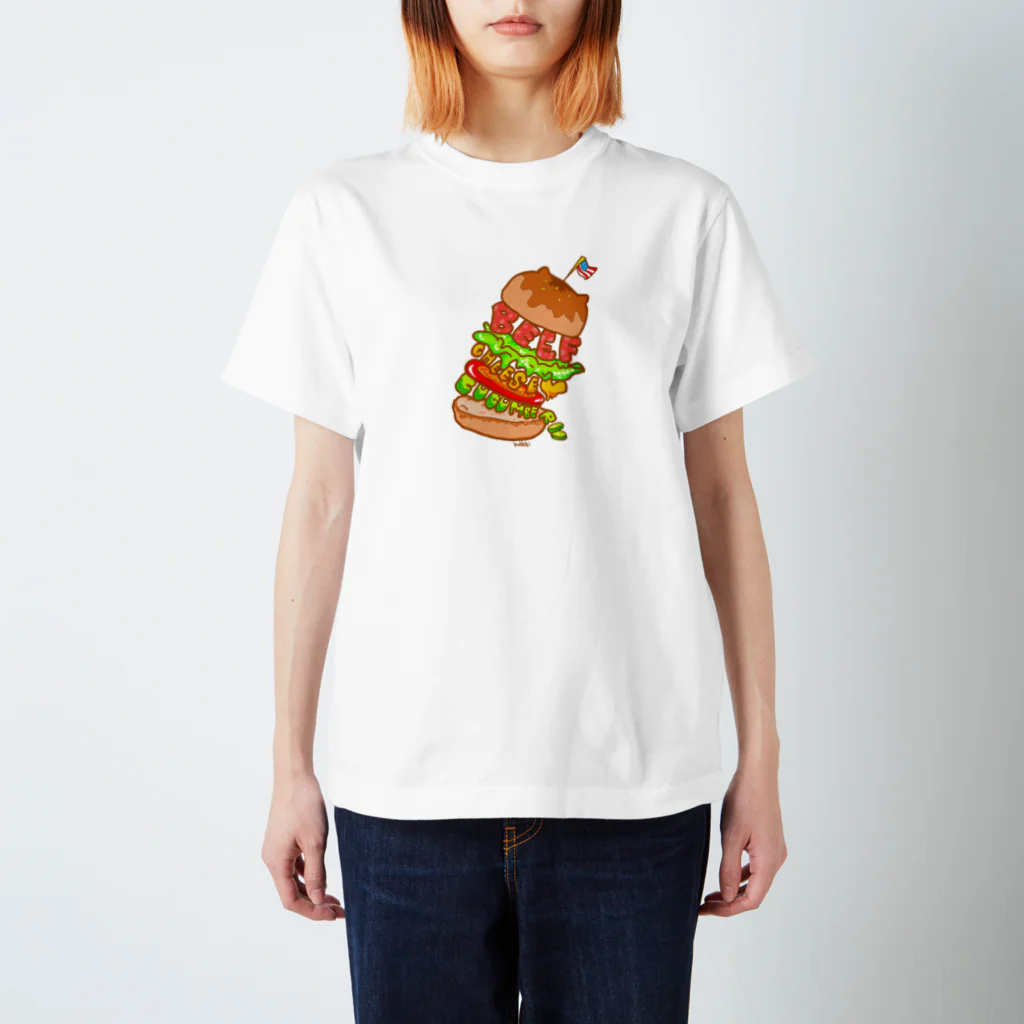 まめのき。のハンバーガー。 Regular Fit T-Shirt