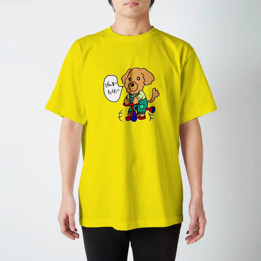 ずーすりーのさんりんしゃを こぐ いぬ スタンダードTシャツ