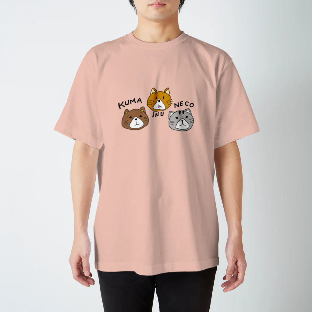Feather stick-フェザースティック-の熊・犬・猫【くま・いぬ・ねこ】 Regular Fit T-Shirt