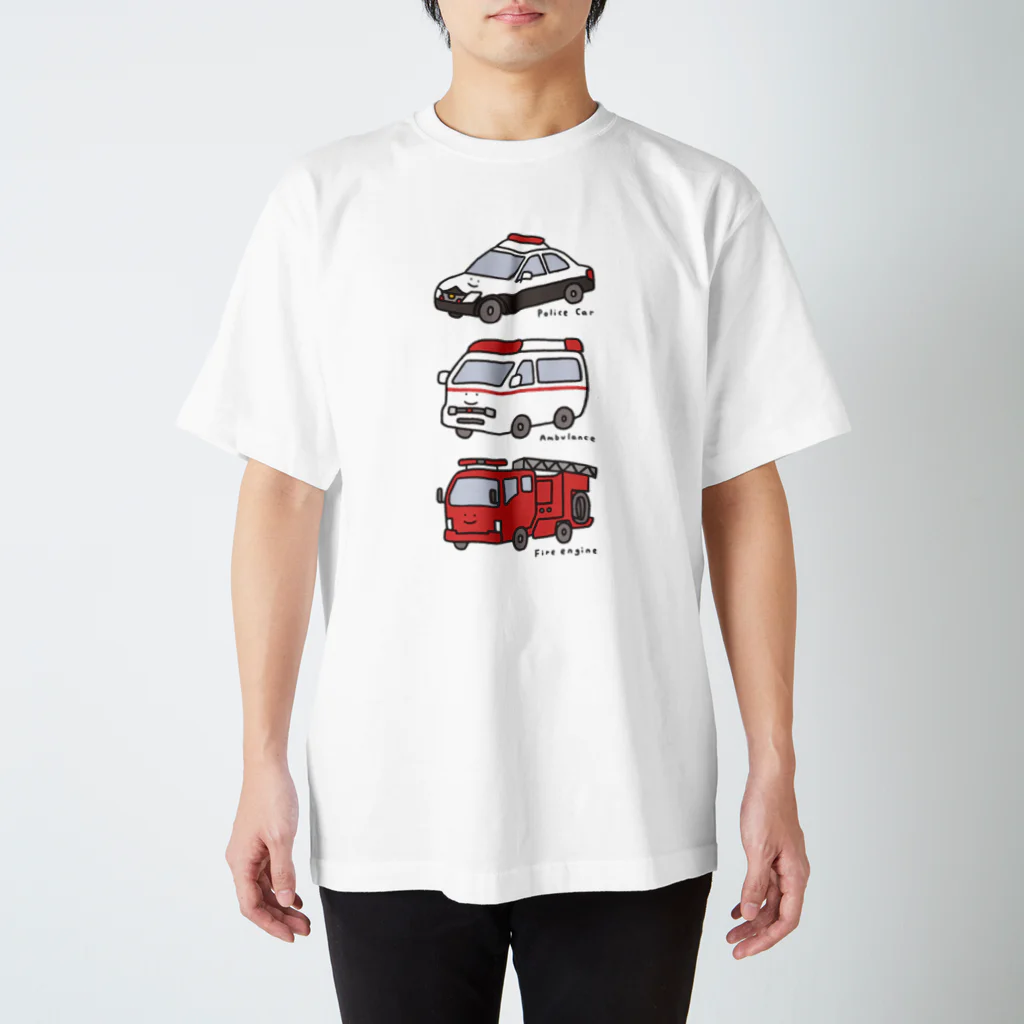 ぼんやり商会 SUZURI店の人の良さそうなサイレンカー3 スタンダードTシャツ