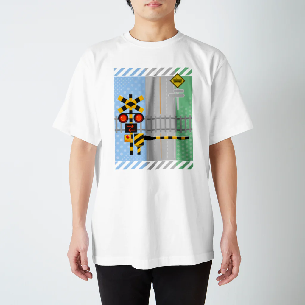 たまごっぷる -Tamagopple-のいつもいっしょ ふみきり シリーズ　にほんのふみきり スタンダードTシャツ