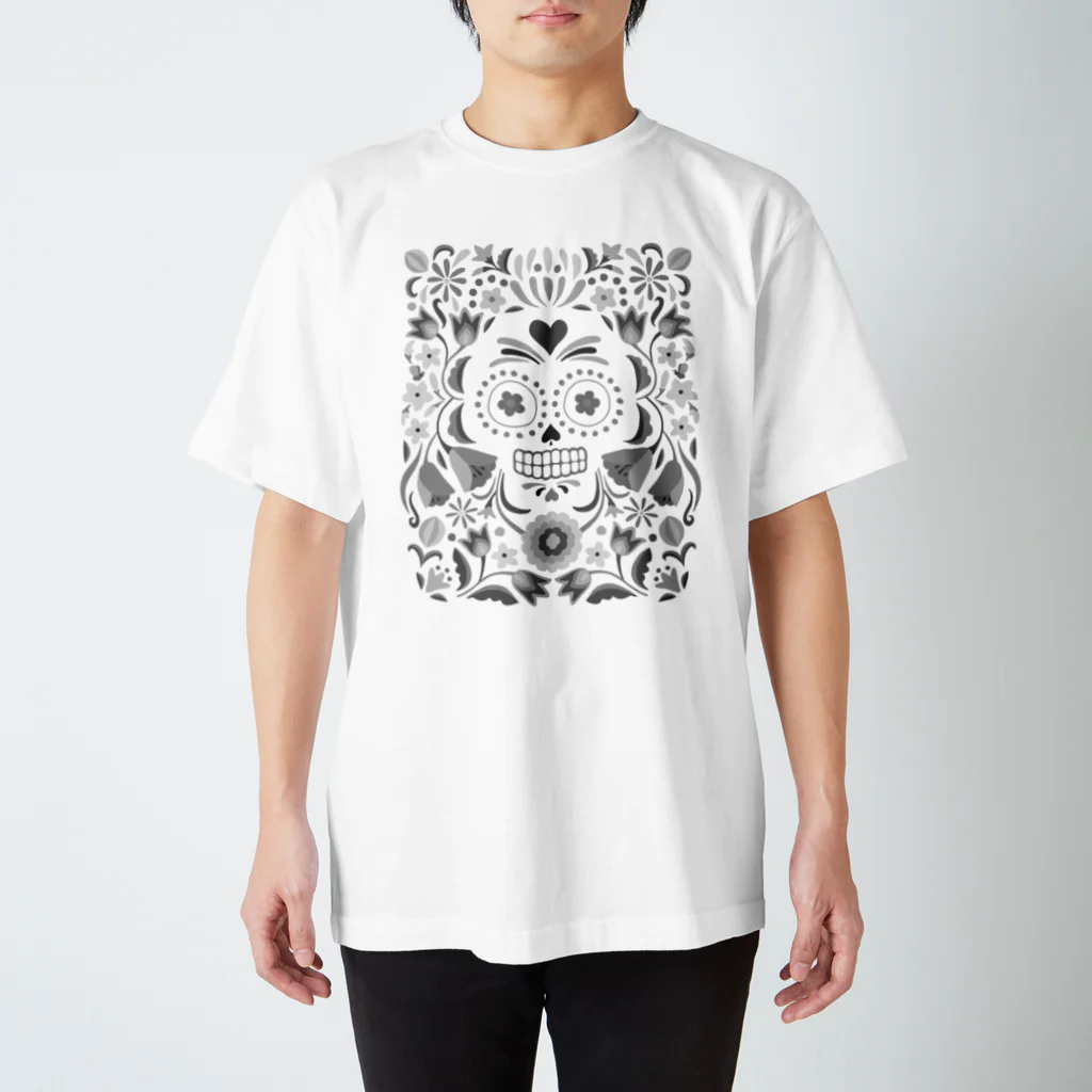 tree treeのMexican skull -GY- Regular Fit T-Shirt