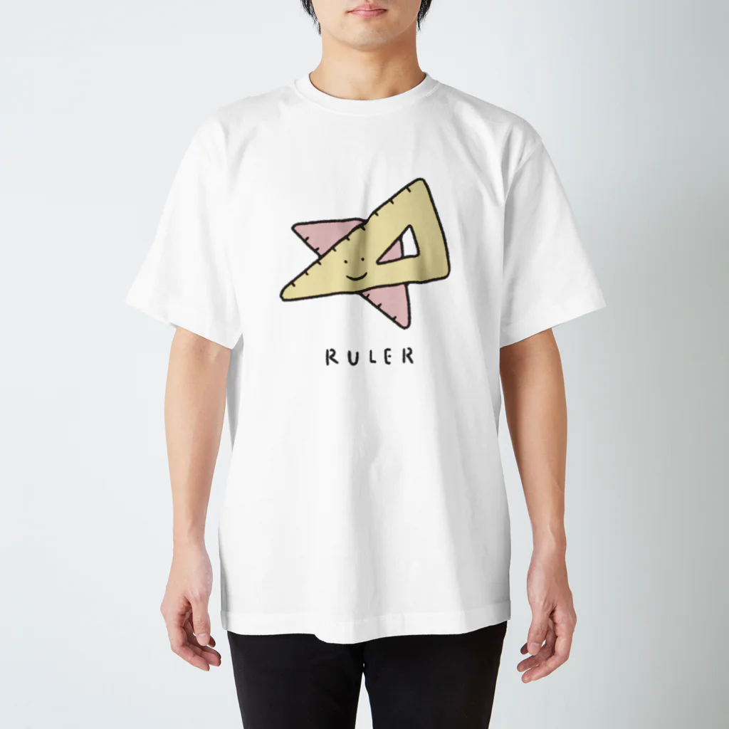 ぼんやり商会 SUZURI店の定規さん（こども） Regular Fit T-Shirt