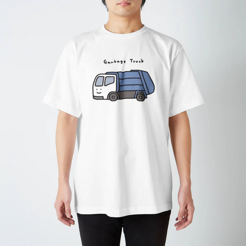 ぼんやり商会 SUZURI店のゴミ収集車さん（こども） Regular Fit T-Shirt
