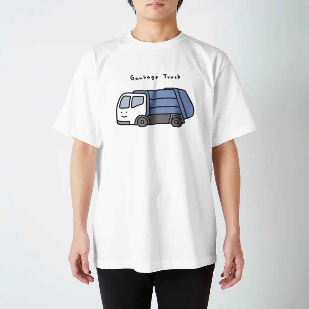 ぼんやり商会 SUZURI店のゴミ収集車さん（こども） スタンダードTシャツ