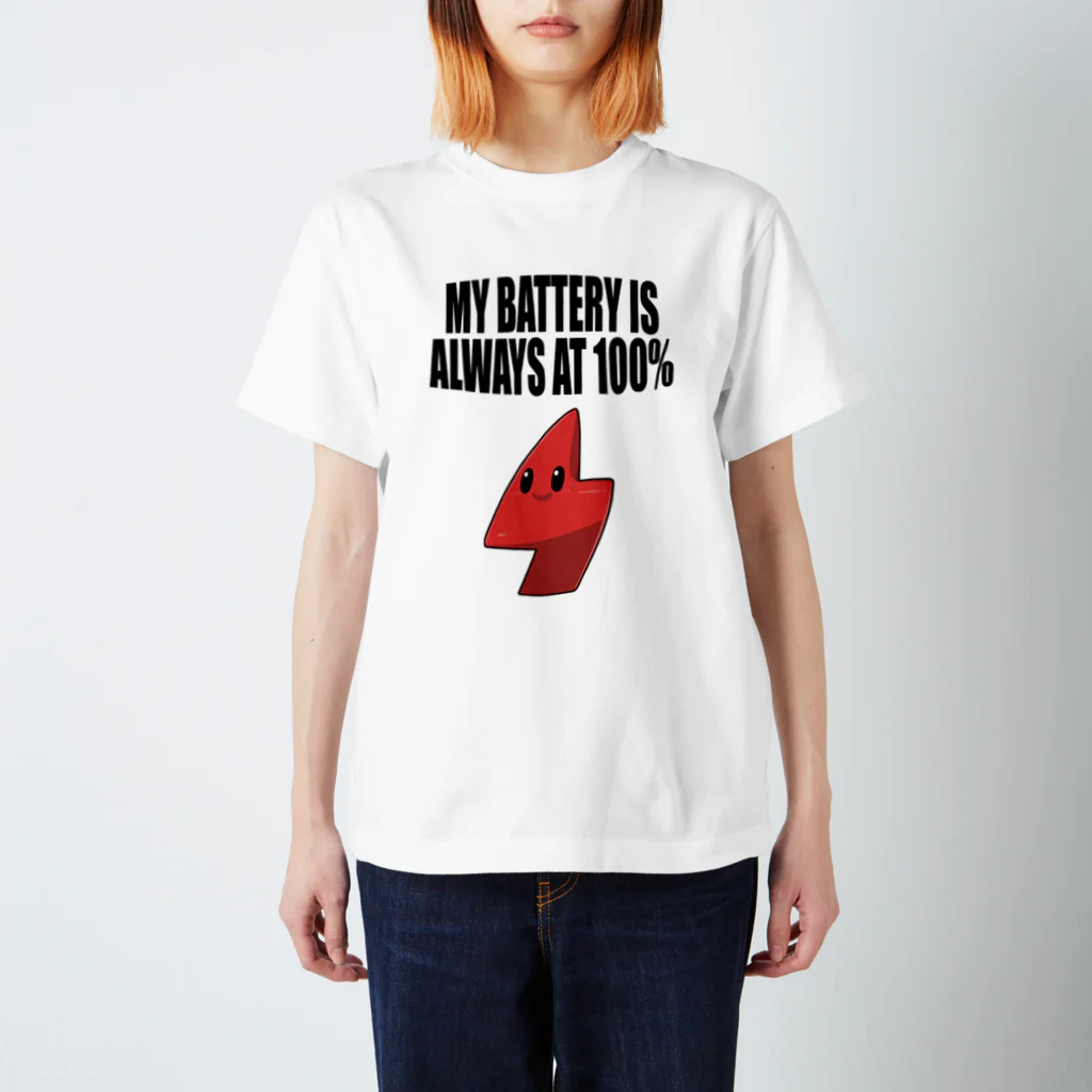 EV Man JapanのEV Kids / Den-chan [My Battery is Always At 100%] スタンダードTシャツ