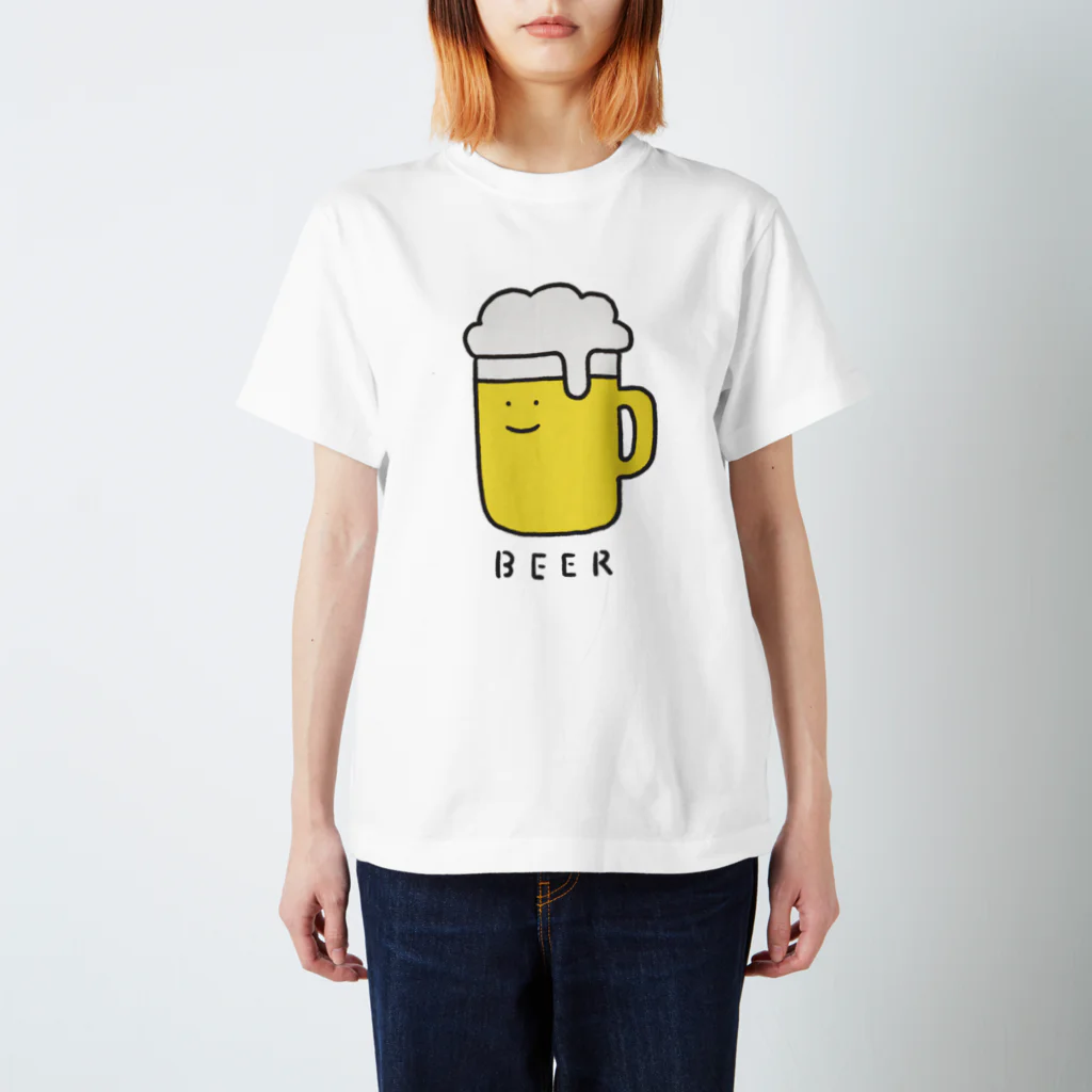 ぼんやり商会 SUZURI店のビールさん（こども） Regular Fit T-Shirt