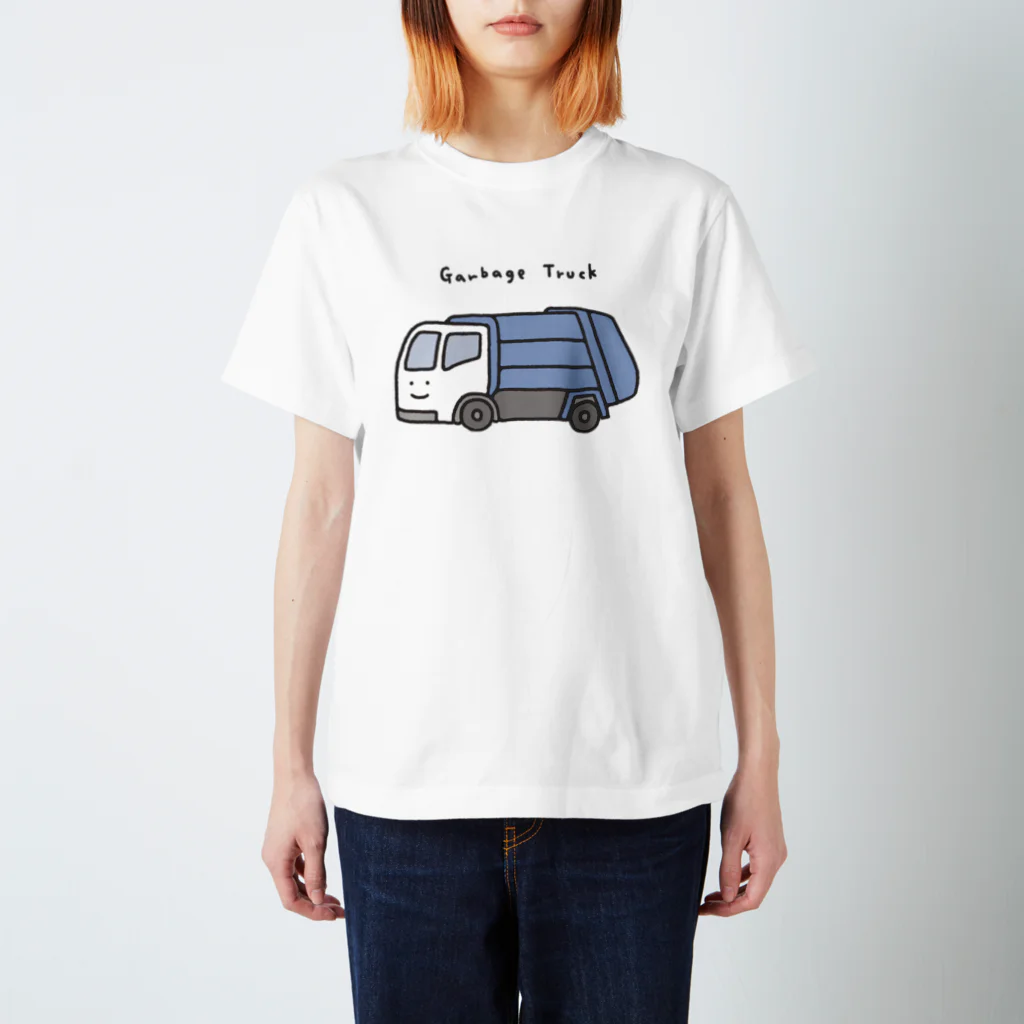 ぼんやり商会 SUZURI店のゴミ収集車さん（こども） Regular Fit T-Shirt