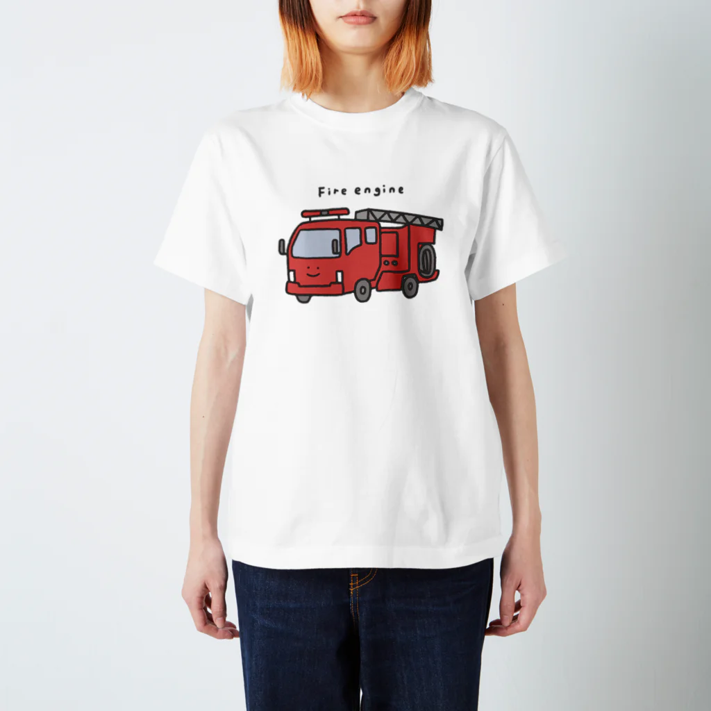 ぼんやり商会 SUZURI店の消防車さん（こども） Regular Fit T-Shirt