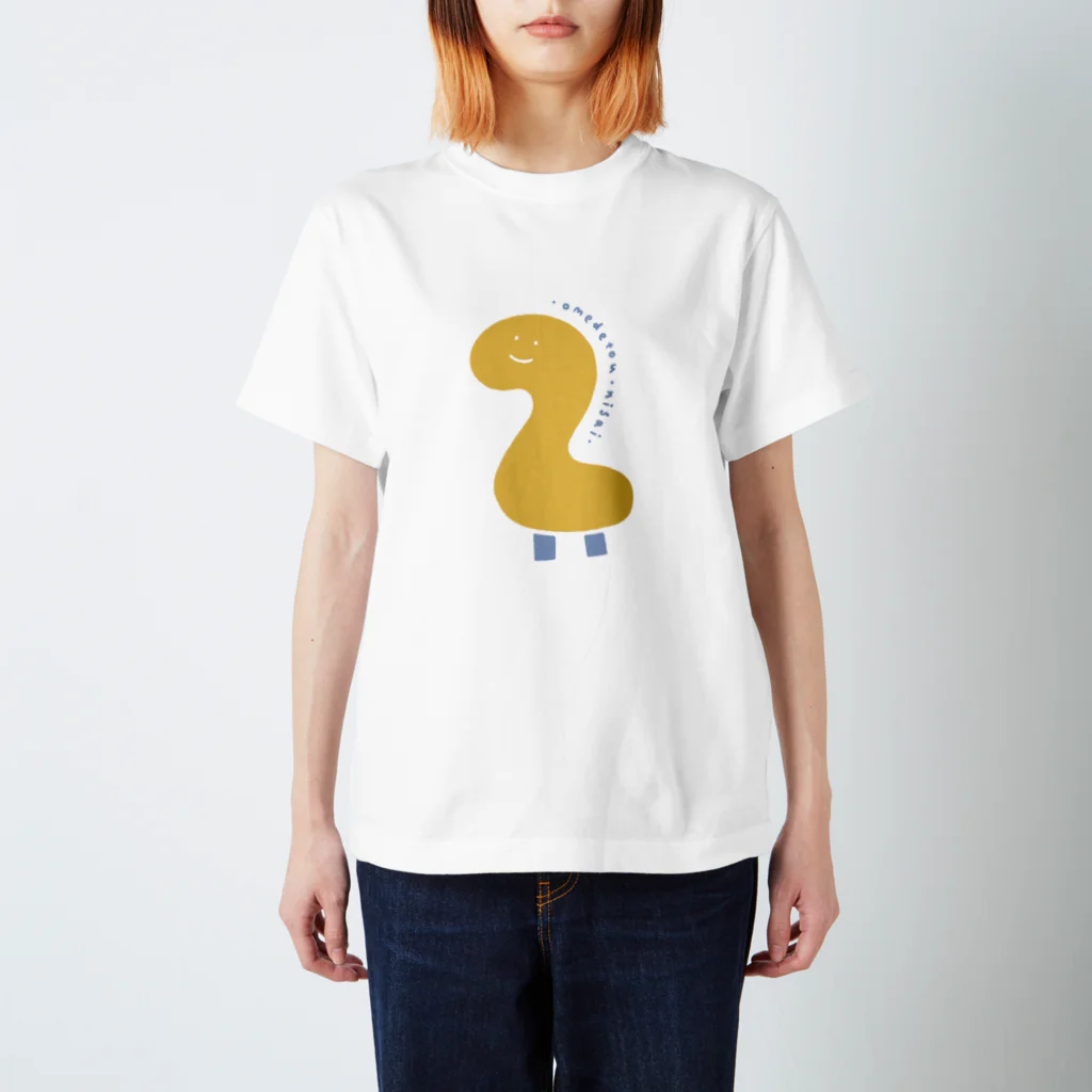 ぼんやり商会 SUZURI店のおめでとう2さい（こども・イエロー） スタンダードTシャツ