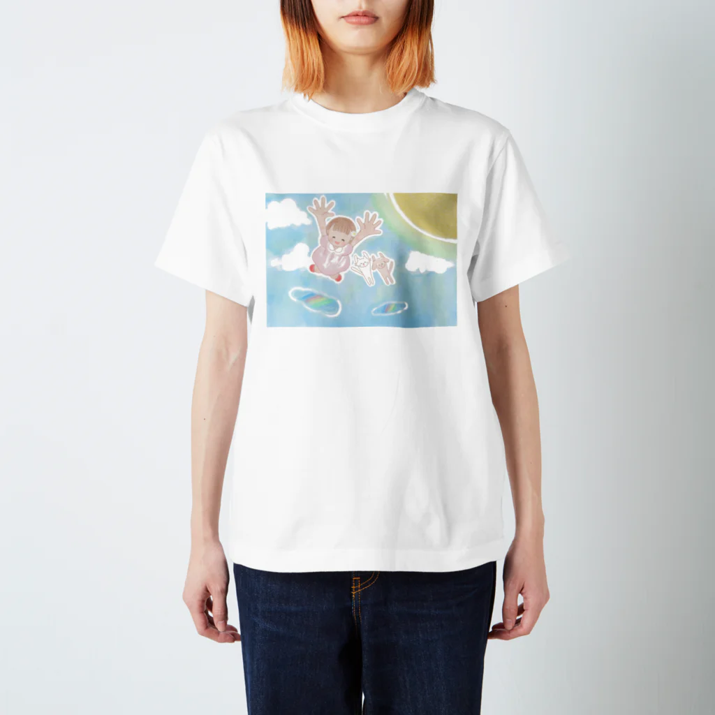 もえの。shop ♡♡の【Kids】にじいろ日和。～morning jump!～ スタンダードTシャツ