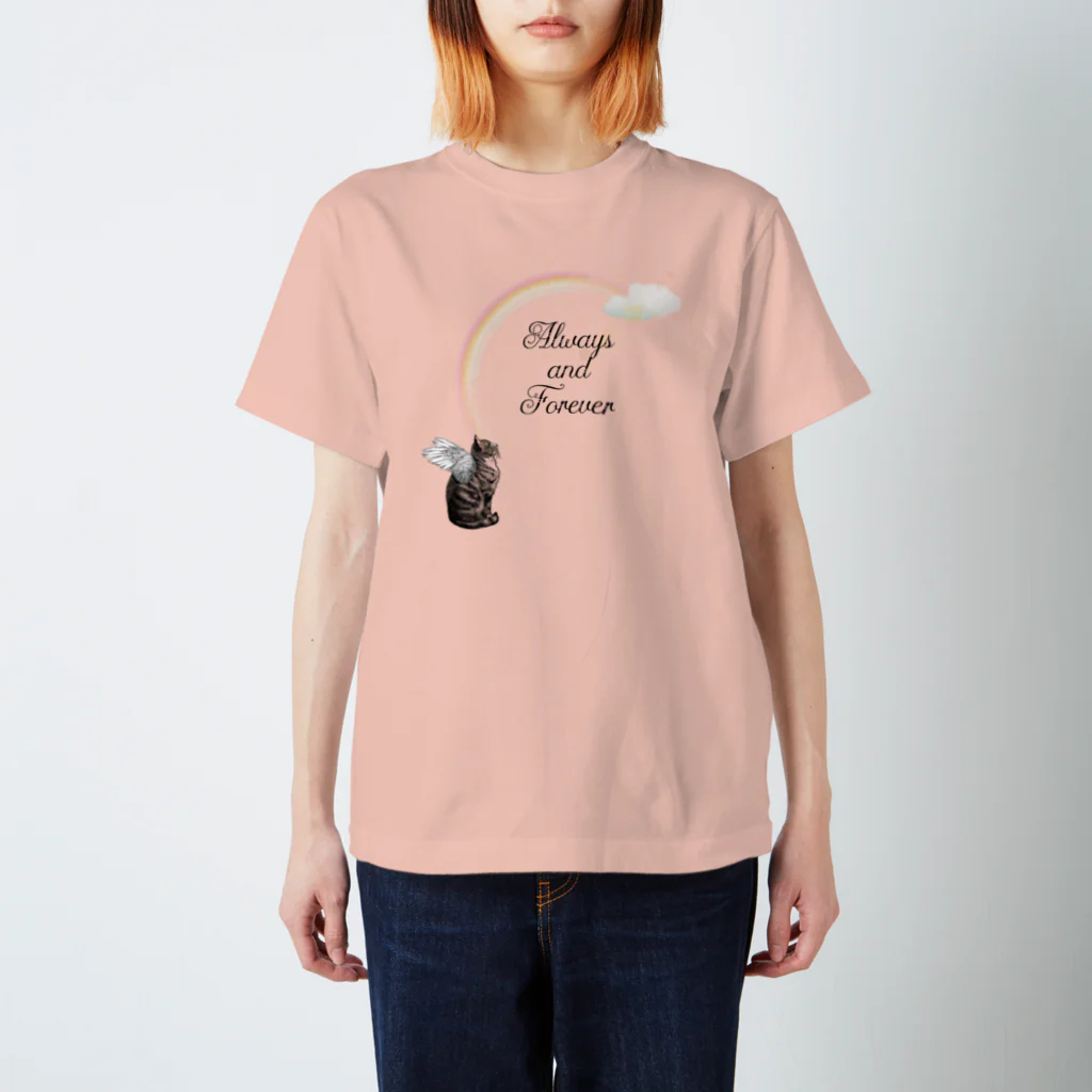 海賊猫 cocoの愛猫♱虹の橋♱ねこてんし④ ペットロス♱Donation Items スタンダードTシャツ