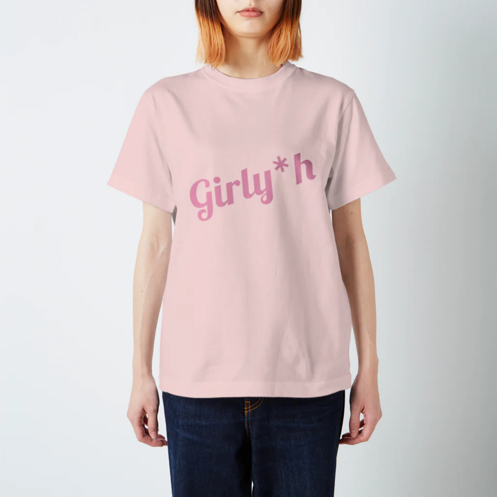 Girly*hガーリーエイチのGirly*hロゴ(ピンク) Regular Fit T-Shirt