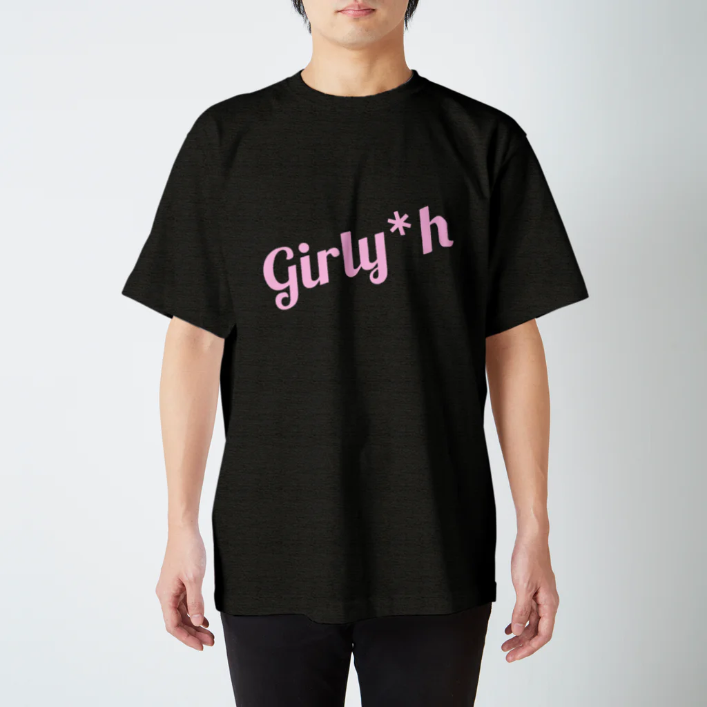 Girly*hガーリーエイチのGirly*hロゴ(pink) スタンダードTシャツ