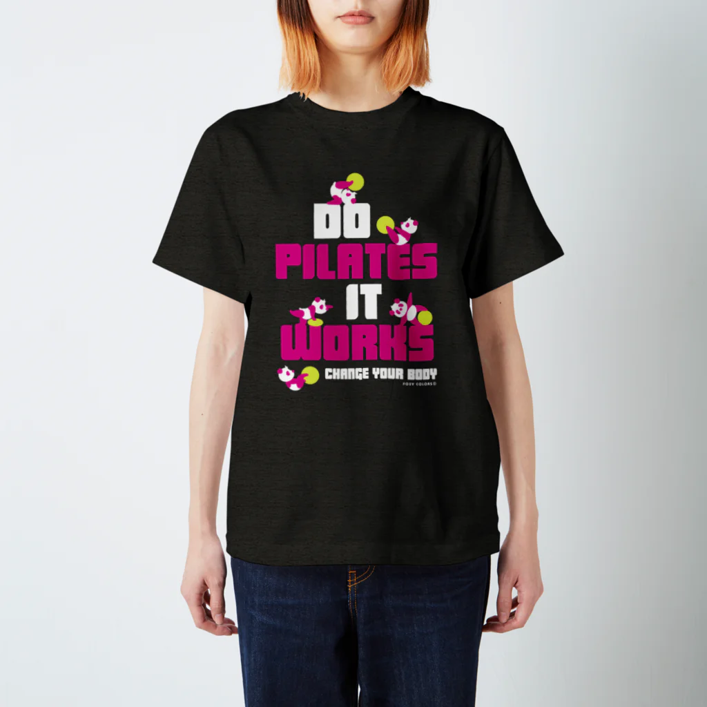 FOXY COLORSのピラティス PILATES ウェア パンダ Tシャツ pink スタンダードTシャツ