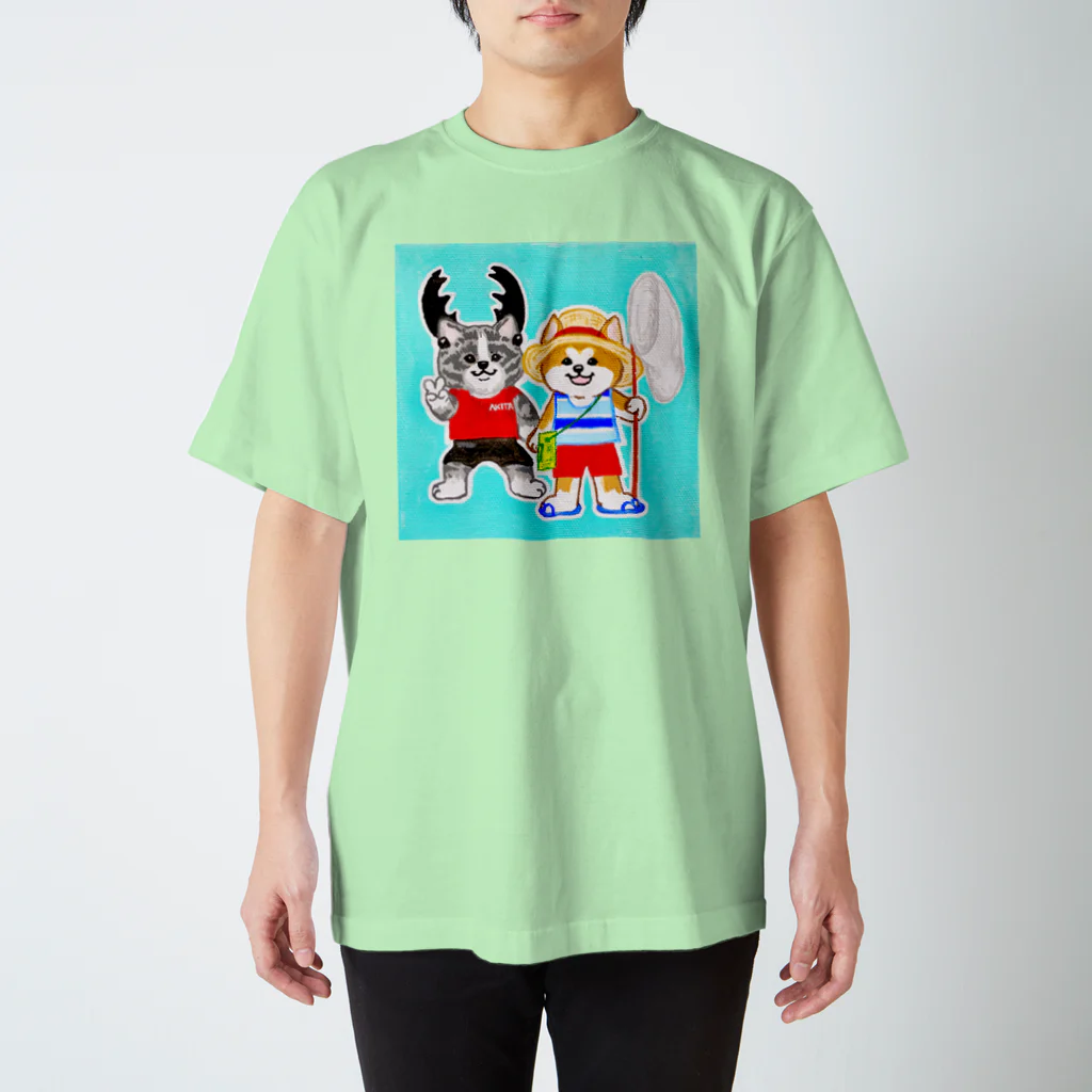 春風工房のボク達の夏休み　秋田犬 スタンダードTシャツ