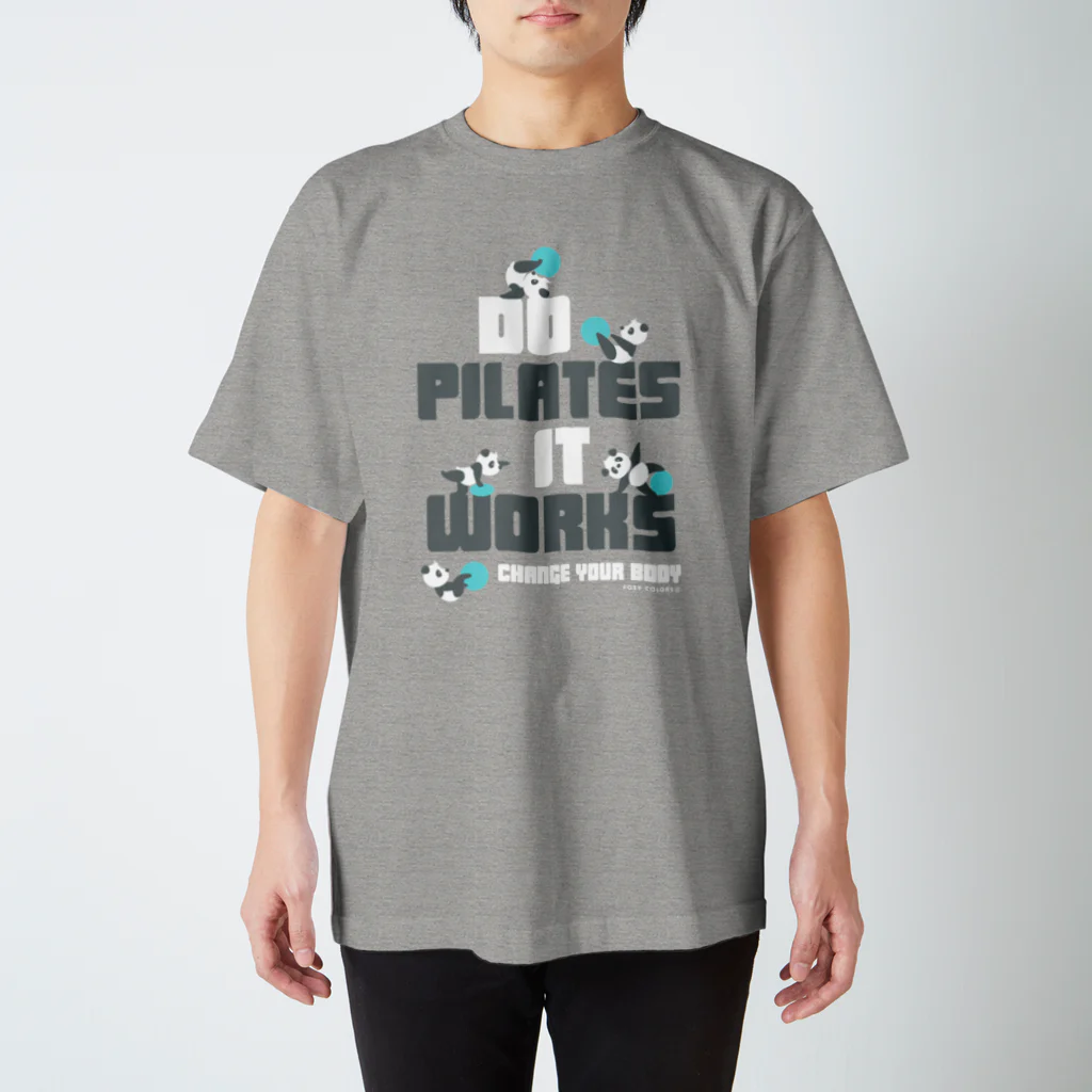 FOXY COLORSのピラティス PILATES ウェア パンダ Tシャツ gray Regular Fit T-Shirt