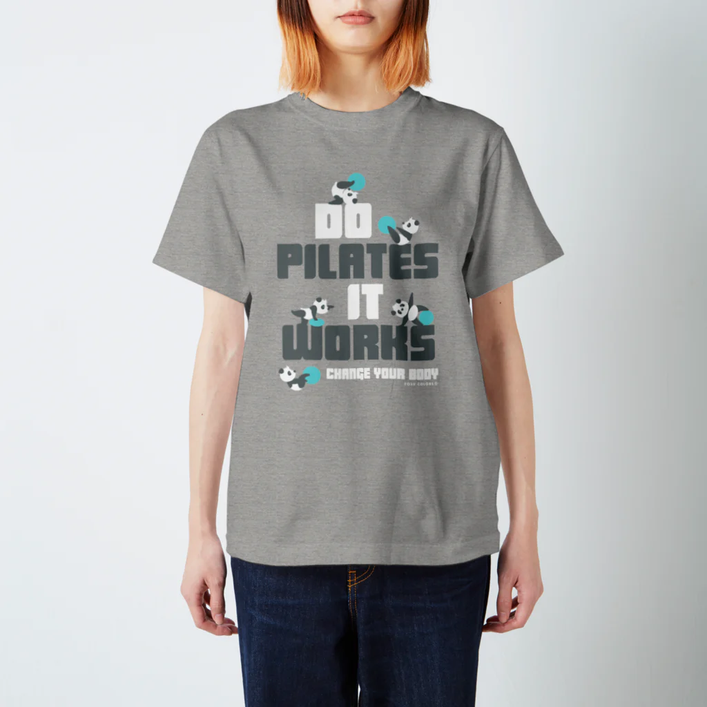 FOXY COLORSのピラティス PILATES ウェア パンダ Tシャツ gray Regular Fit T-Shirt