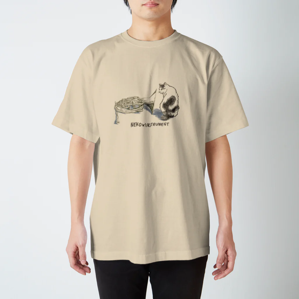 ももねこ工房（　◜◡‾）の猫×ホルン Regular Fit T-Shirt