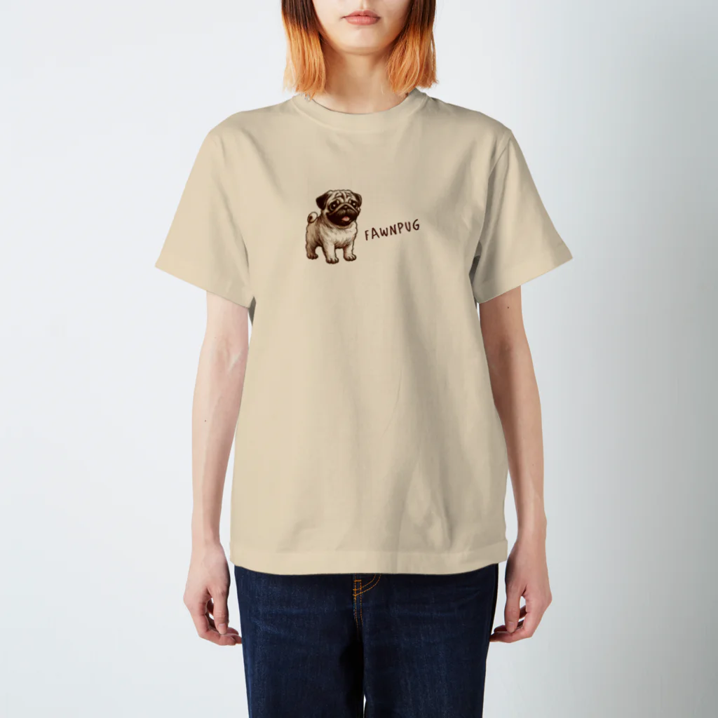 ブヒーズのFAWN　PUG スタンダードTシャツ