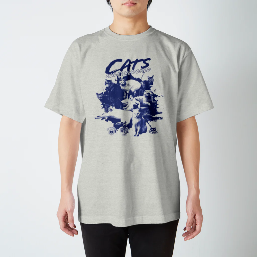 LONESOME TYPE ススの猫が世界を支配する（青） スタンダードTシャツ