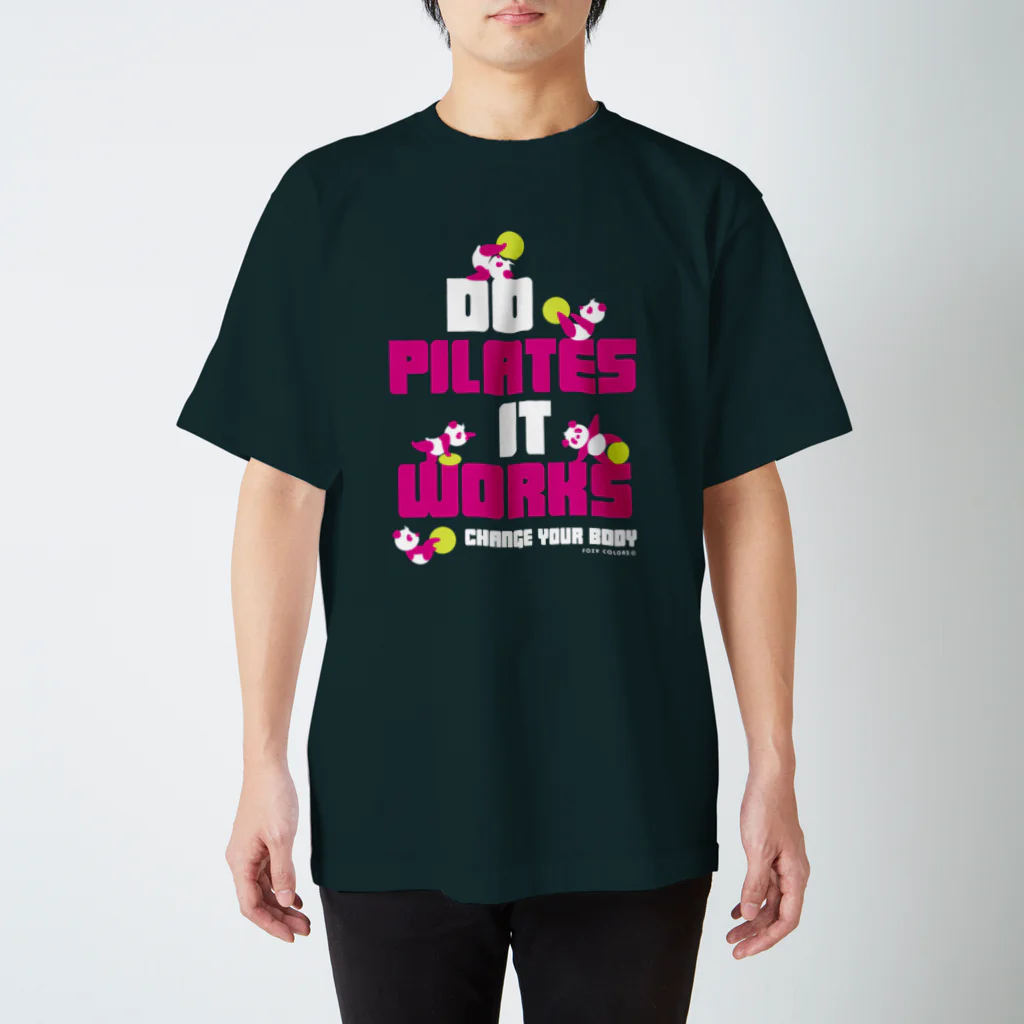 FOXY COLORSのピラティス PILATES ウェア パンダ Tシャツ pink スタンダードTシャツ
