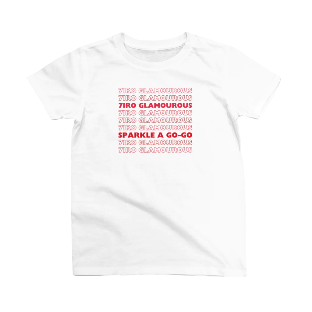 7IRO GLAMOUROUSの7IROロゴTシャツ 赤文字 Regular Fit T-Shirt