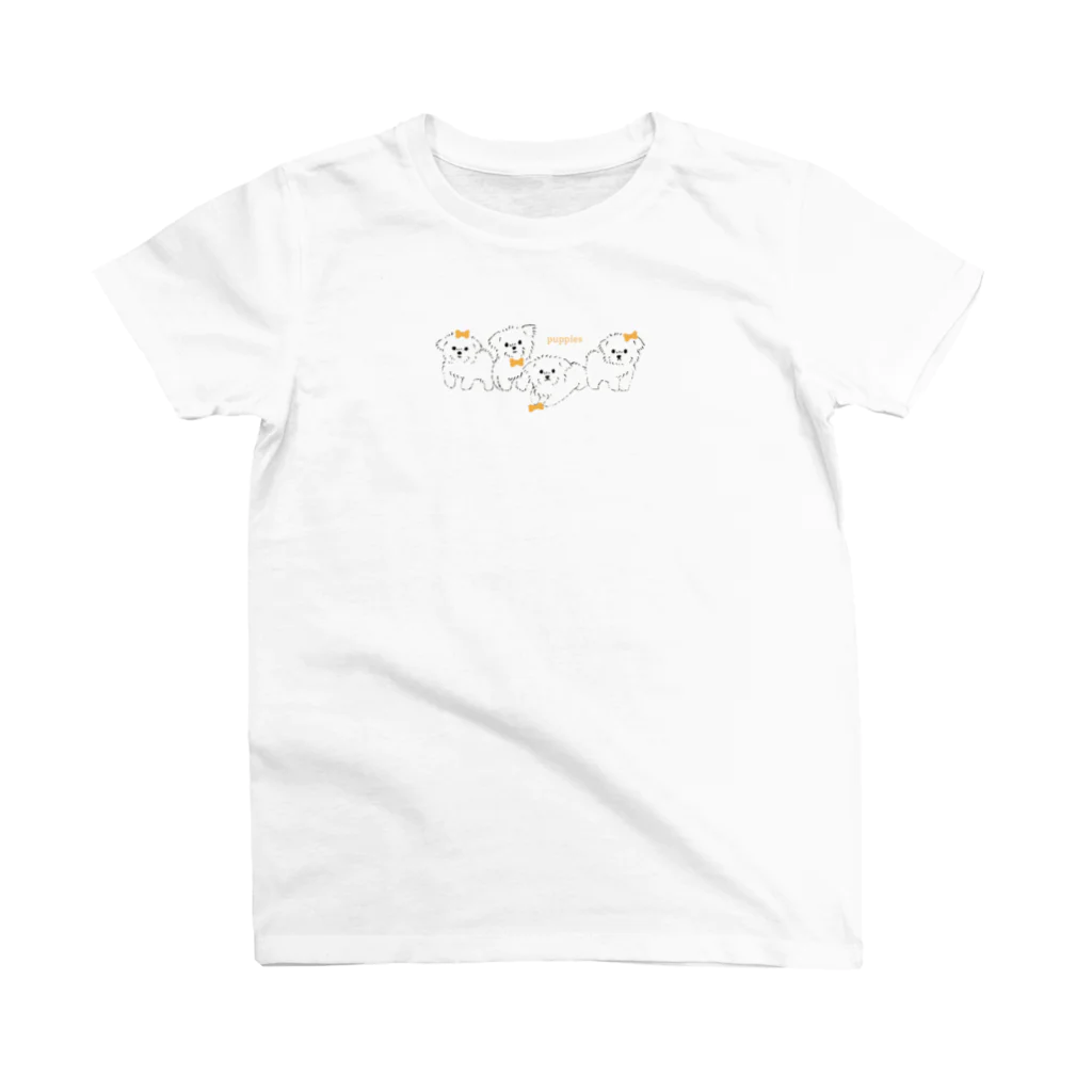 suzumaruのリボンをつけた子犬たち Regular Fit T-Shirt