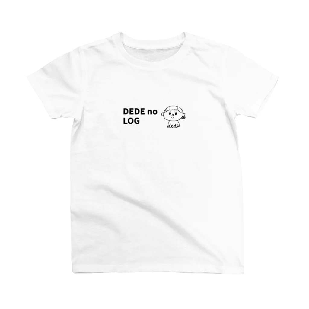 DEDE no LOGのででモデル　ででTシャツ　モノクロ スタンダードTシャツ