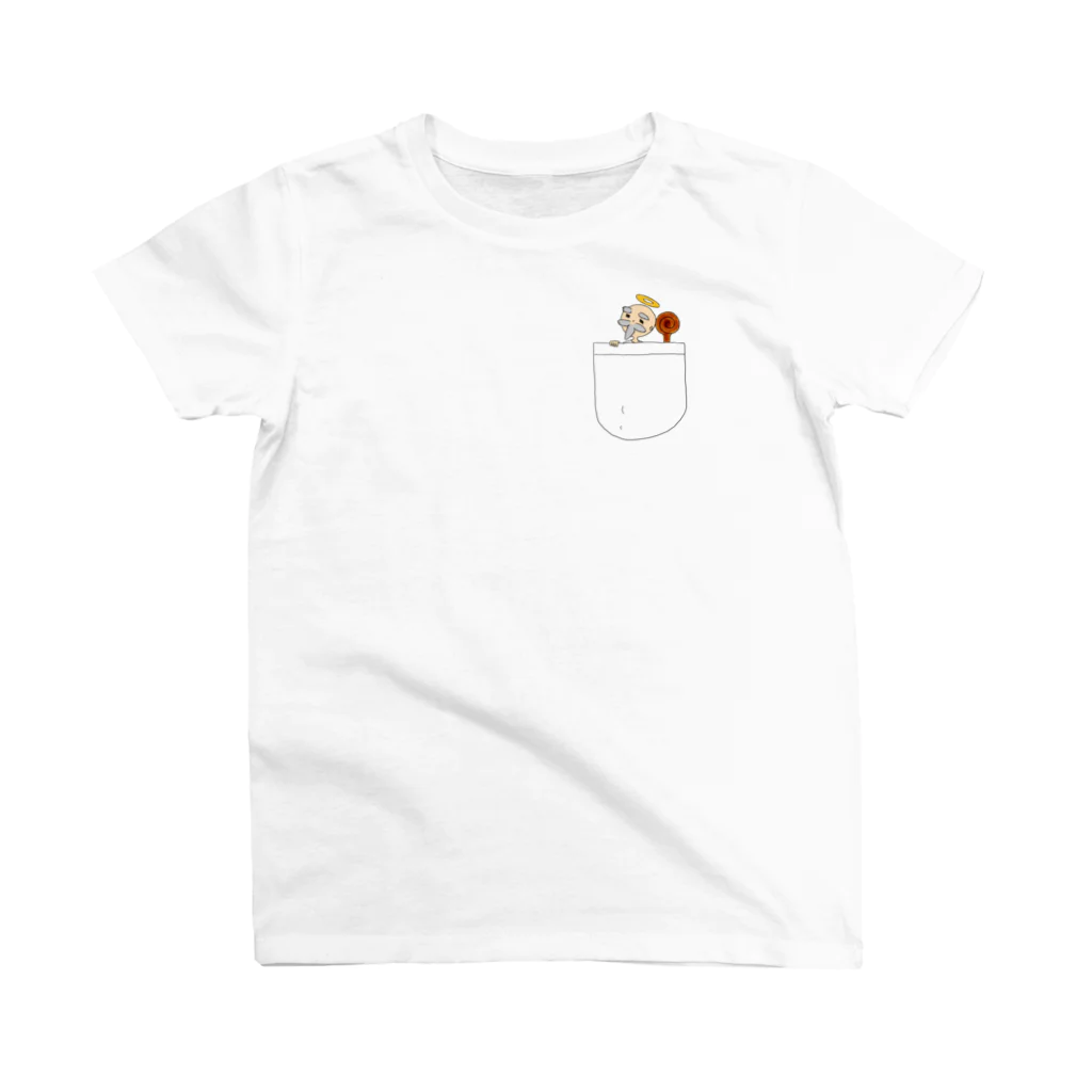 MeRAQの内省の神さま(胸ポケット編) スタンダードTシャツ