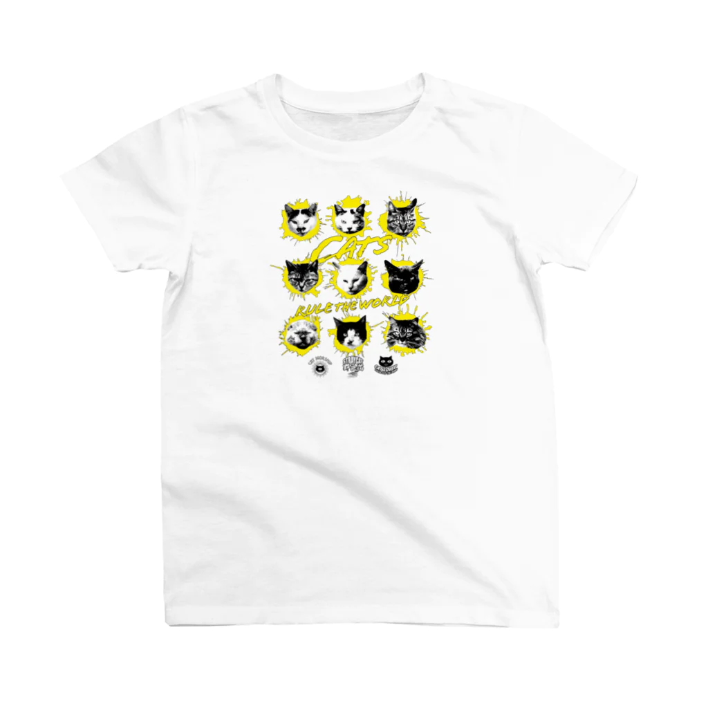 LONESOME TYPE ススの猫が世界を支配する9FACES（黄） スタンダードTシャツ