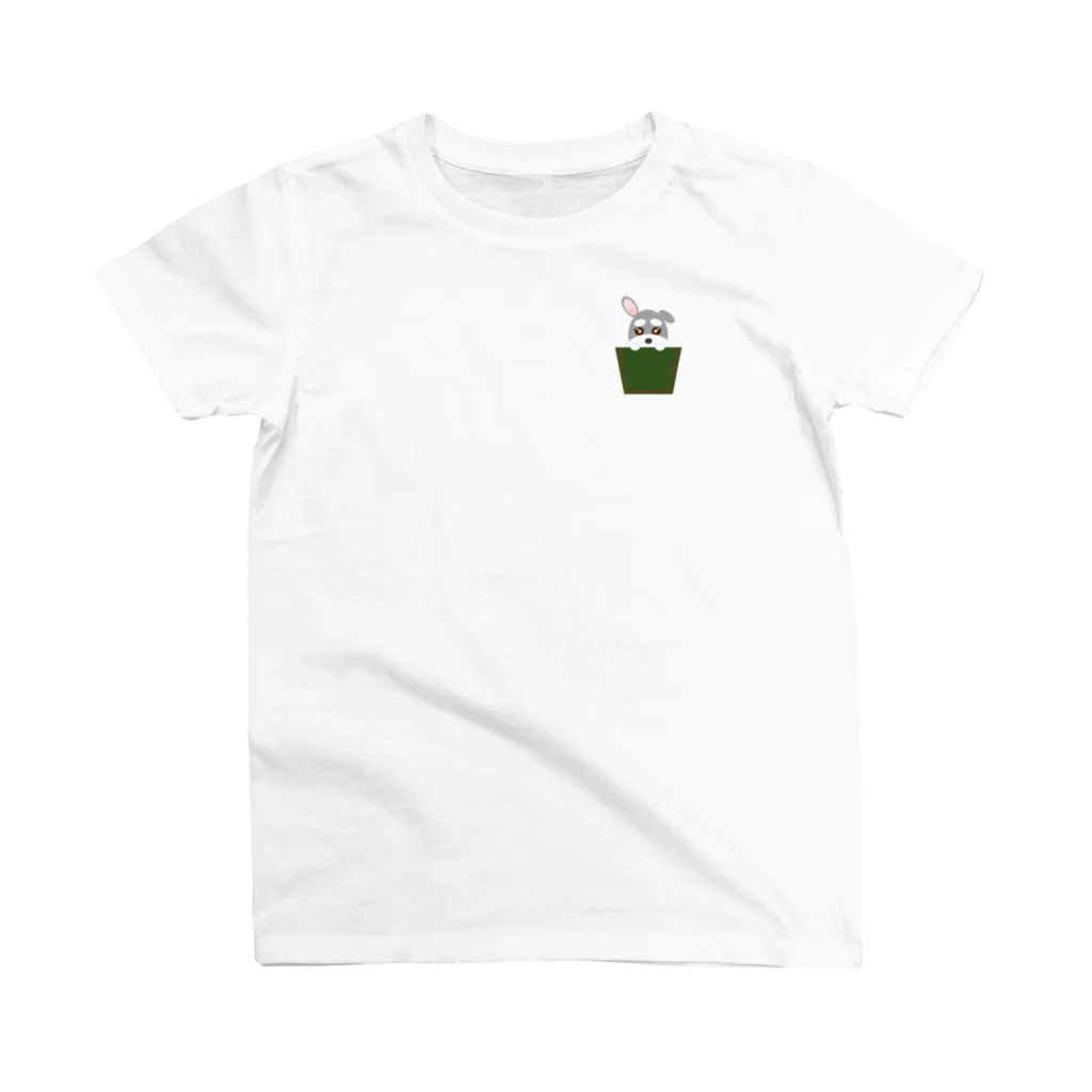 シュナウザーのikeWan_shopのikeWan★片耳立ちシュナ スタンダードTシャツ