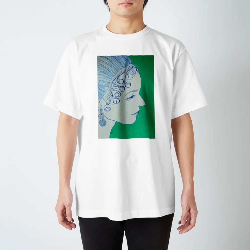 岩井千枝のエメラルドグリーン Regular Fit T-Shirt