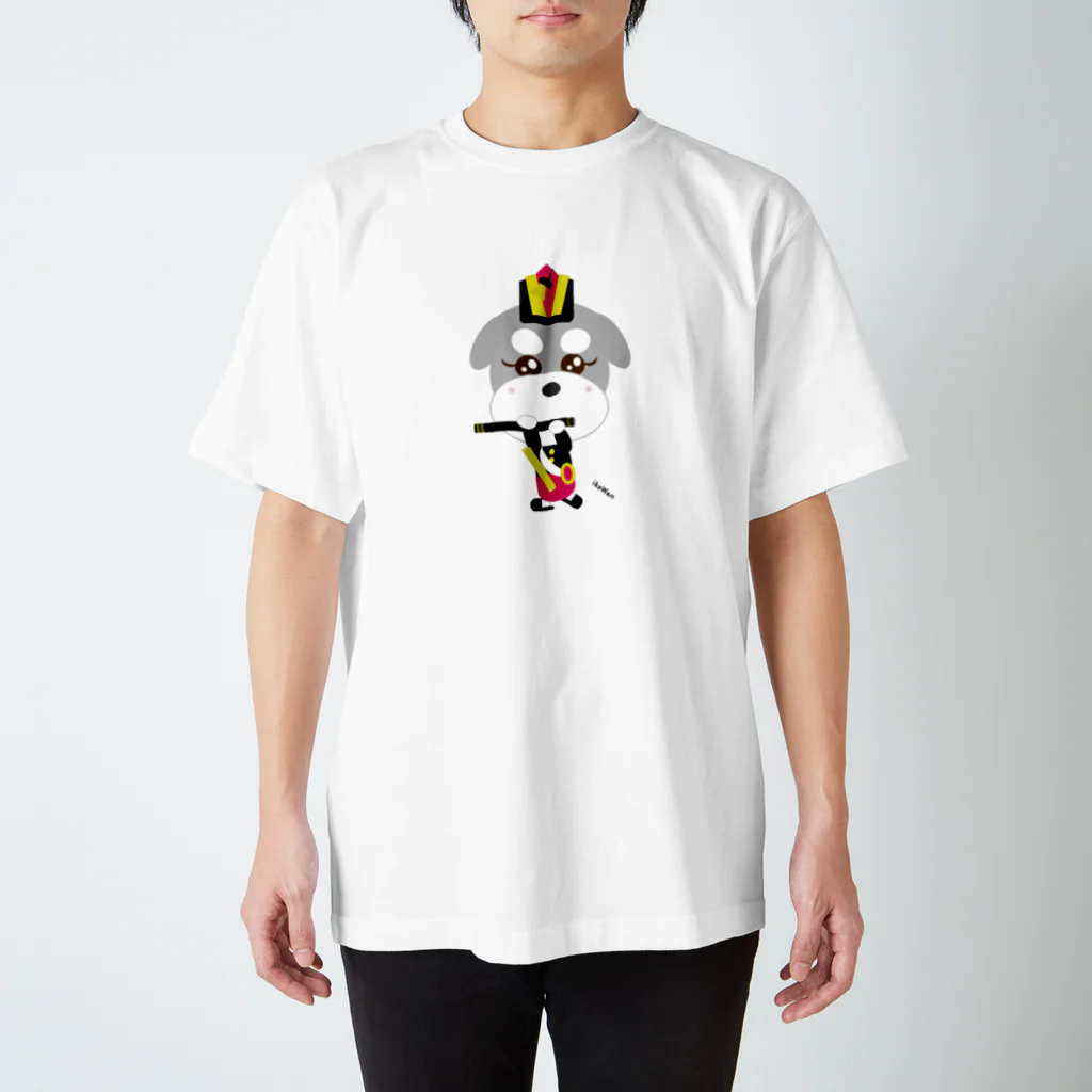 シュナウザーのikeWan_shopのikeWan★笛を吹くikeWan（裏表） Regular Fit T-Shirt