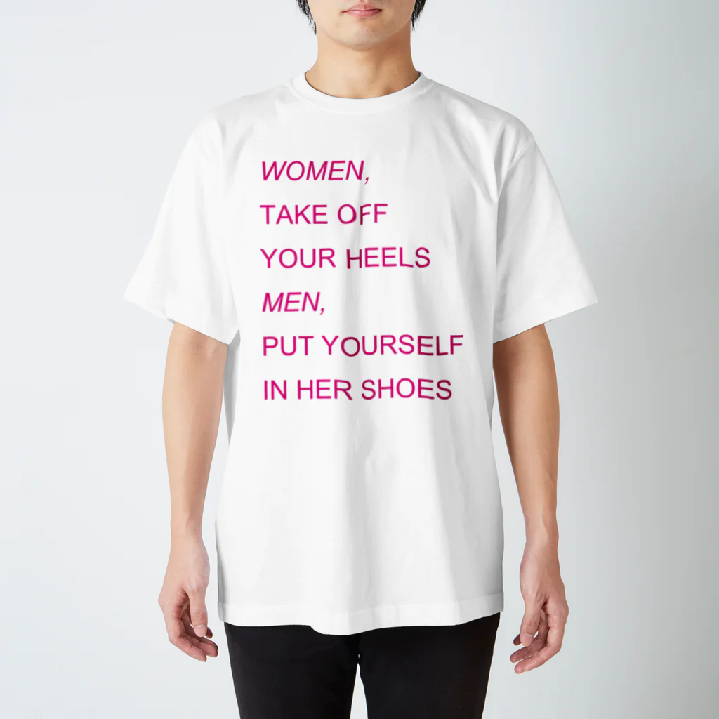 のこねこ屋のWOMEN&MEN pink print Tシャツ Regular Fit T-Shirt