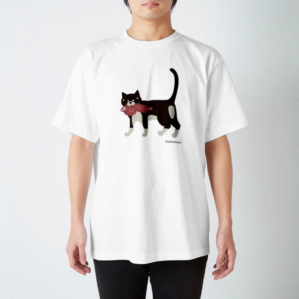 YoakeNecoのどんこねこ　しろくろ　だい スタンダードTシャツ