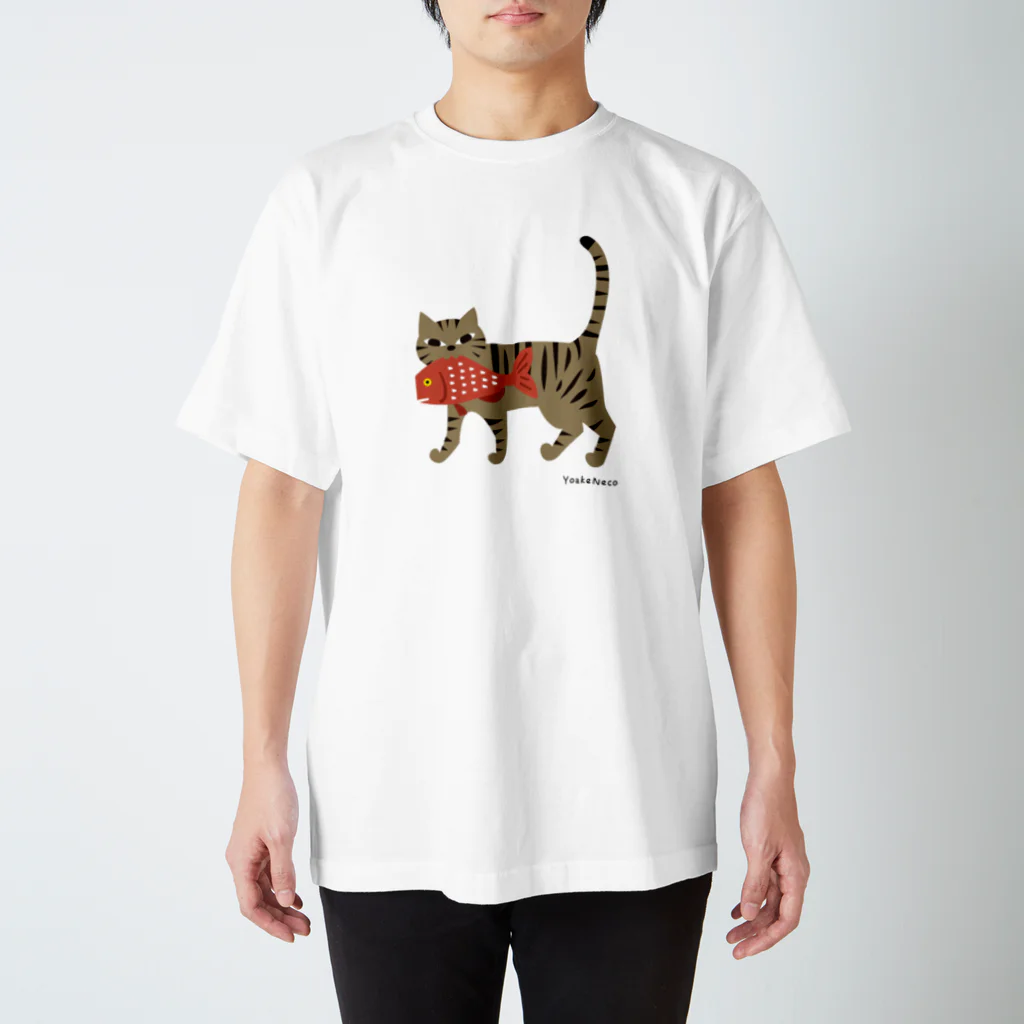 YoakeNecoのたいねこ　きじとら　だい スタンダードTシャツ