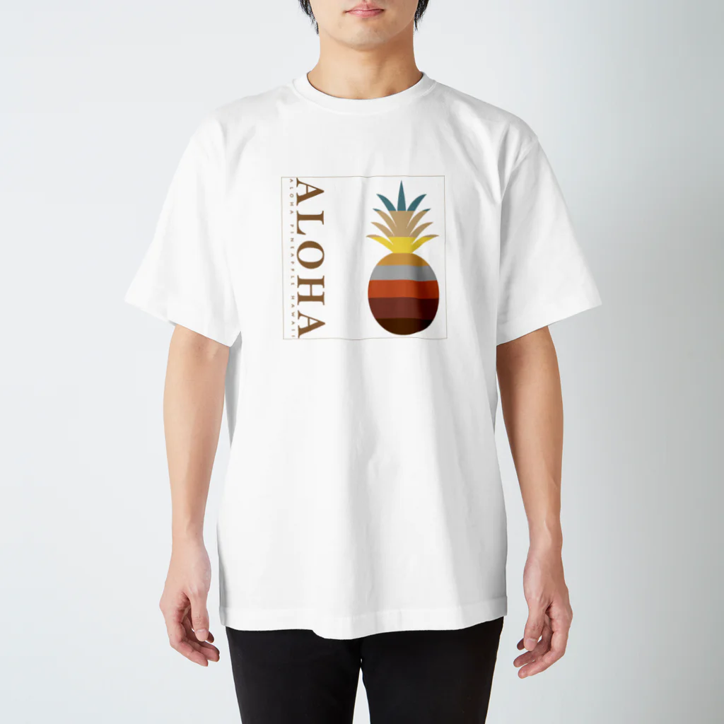 aloha_pineapple_hawaiiのALOHA パイナップル カフェオレ  102 スタンダードTシャツ