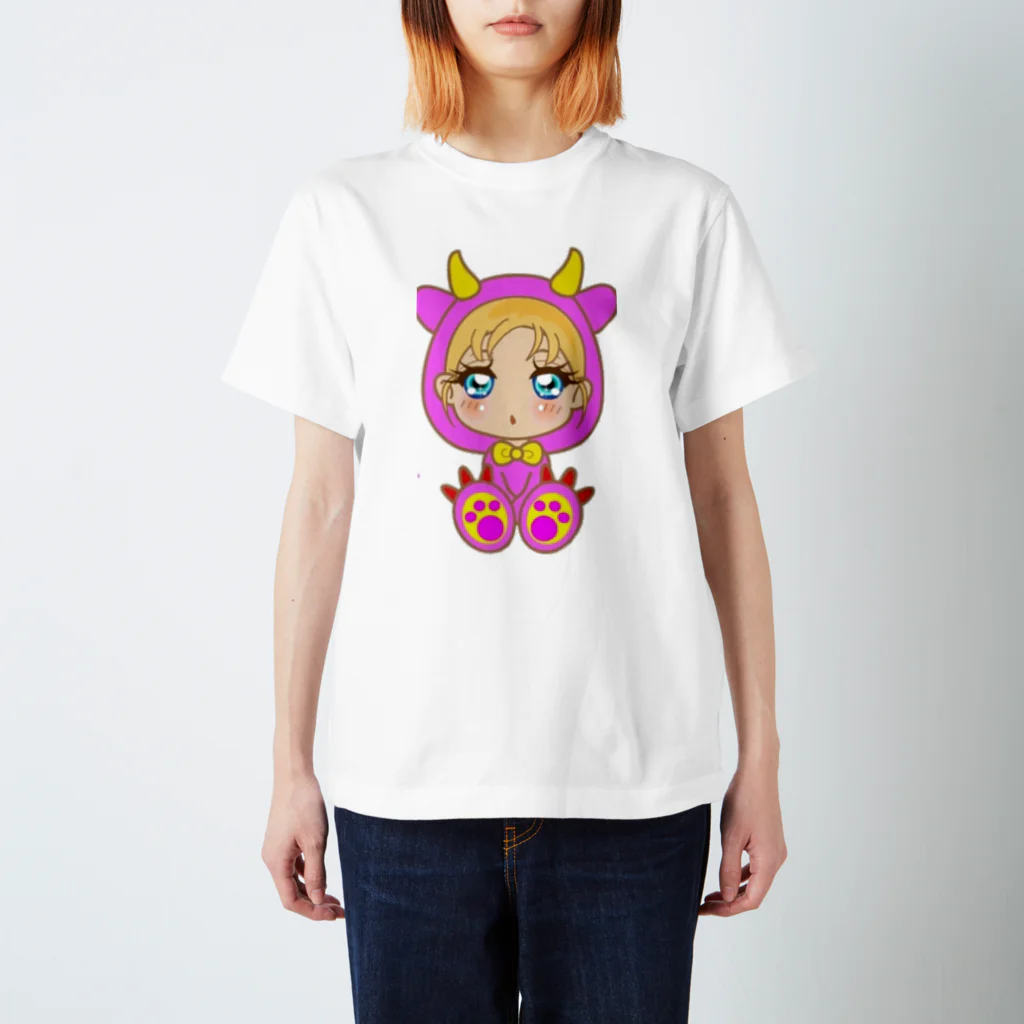 nyamnyam-girlのピンクの可愛い怪獣ちゃん  Regular Fit T-Shirt