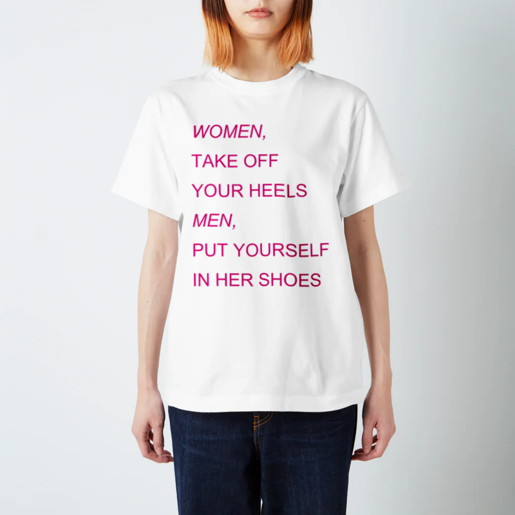 のこねこ屋のWOMEN&MEN pink print Tシャツ Regular Fit T-Shirt